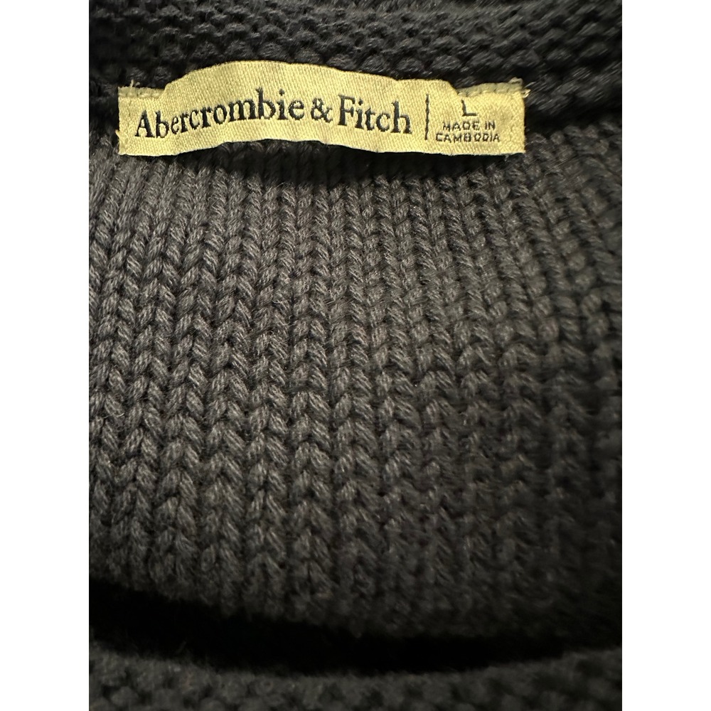 NWT Abercrombie & Fitch Womens Rolled Hem Crochet Knit Cottagecore Preppy Ble - Picture 10 of 11